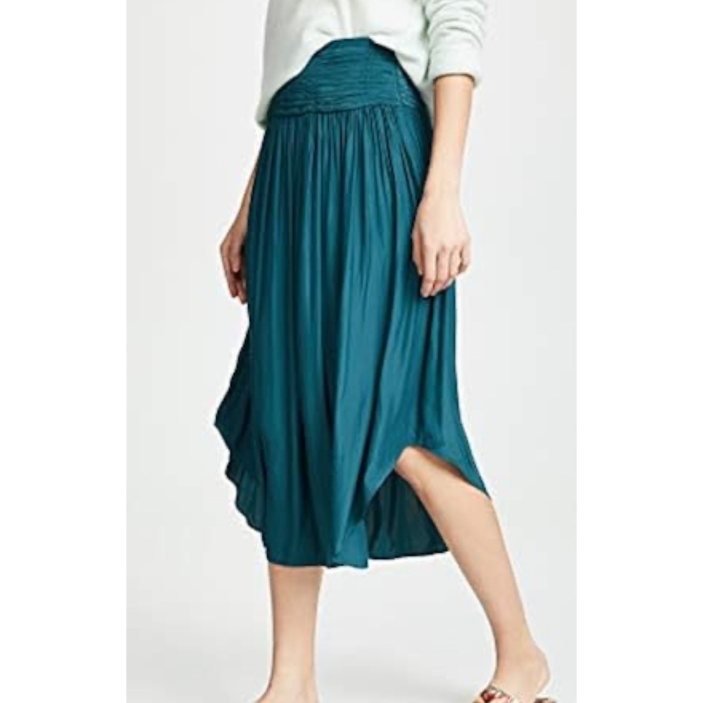Ramy Brook Piera Ruched Midi Skirt NWT